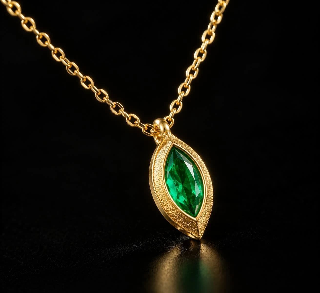 Gold Emerald Pendant Necklace – Elegant Everyday Luxury