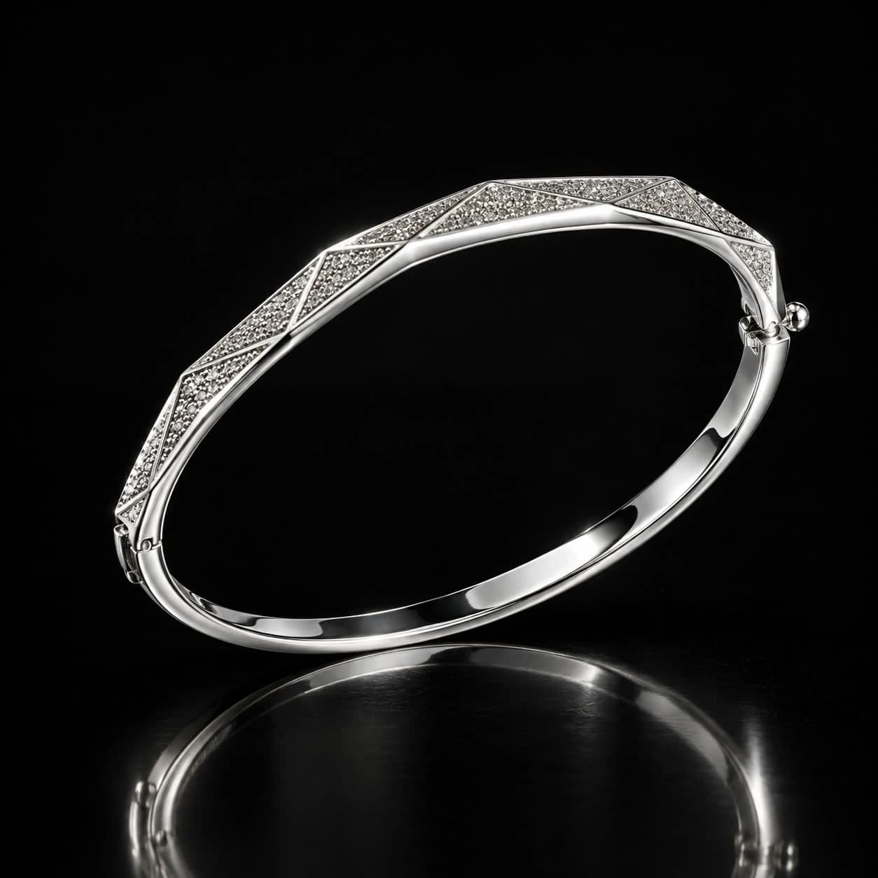 Premium Silver-Tone Designer Bangle for Women